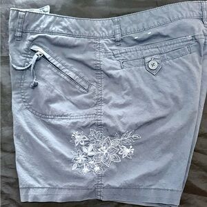 Gitano Gray Shorts with Pink Embroidered Logo